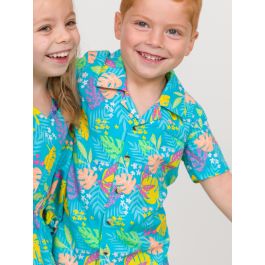 Neon Tiki Vibes Short Sleeve Camp Shirt