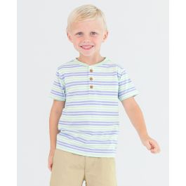 Surf Crew Stripe Short Sleeve Knit Henley
