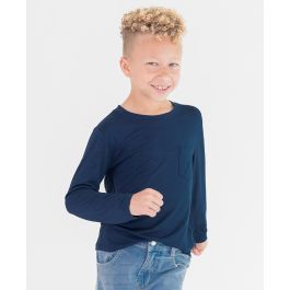 Dark Navy Ultrasoft Knit Long Sleeve Pocket Tee