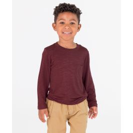 Mahogany Ultrasoft Knit Long Sleeve Pocket Tee