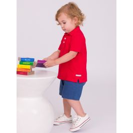 Red Pique Short Sleeve Polo Shirt
