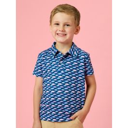 Tiny Whale Harbor Knit Short Sleeve Performance Polo