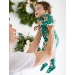 Reindeer Cheer One Piece Footie Pajama, Bamboo Viscose
