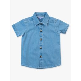 Light Wash Short Sleeve Button Down Shirt