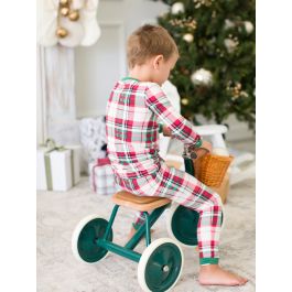 Dashing Dreams Plaid Long Sleeve Pajama Set, Modal Blend