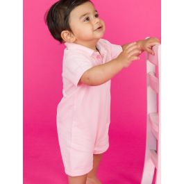 Pink Pique Polo Romper