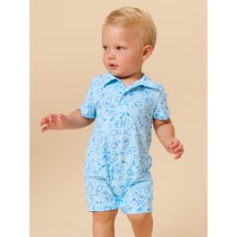 Blue Bandana Performance Polo Romper
