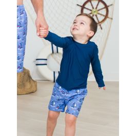Blue Seas the Day Swim Trunks