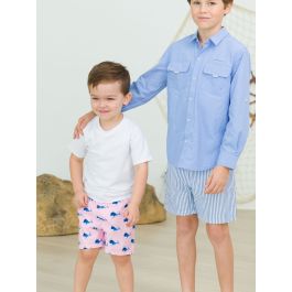 Pink Whale Friends Swim Trunks