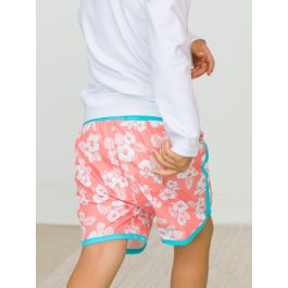 Hibiscus Dreams Dolphin Hem Swim Trunks