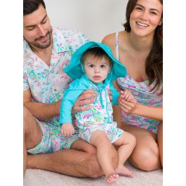 Tropical Resort Long Sleeve One Piece Rash Guard