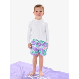 Purple Hydrangea Garden Performance Hybrid Swim Trunks