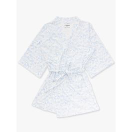 Periwinkle Blue Safari Toile Women's Maternity Robe, Modal Blend