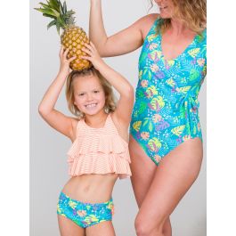 Neon Tiki Vibes Women's Wrap One Piece
