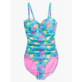 Neon Jelly Time Women's Convertible Bandeau One Piece Swimsuit