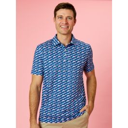 Tiny Whale Harbor Men's Knit Short Sleeve Performance Polo