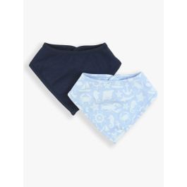 Dark Navy and Coastal Treasures Knit 2-Pack Bandana Bibs