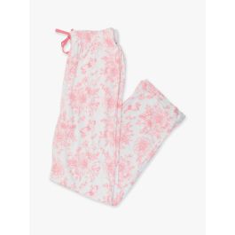 Bubblegum Pink Butterfly Toile Adult Pajama Pants, Bamboo Viscose