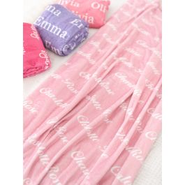 Kid Personalized Name Plush Minky Blanket-Pink