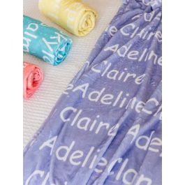 Kid Personalized Name Plush Minky Blanket-Lavender