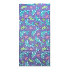 Neon Fin Friends Printed Beach Towel