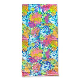 Neon Ocean Coral Printed Beach Towel