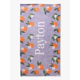 Purple Orange You The Sweetest Personalized Beach Towel