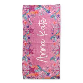 Neon Shimmer Mermaid Personalized Beach Towel
