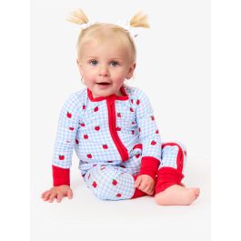 Apple Orchard Gingham Convertible One Piece Pajama, Bamboo Viscose