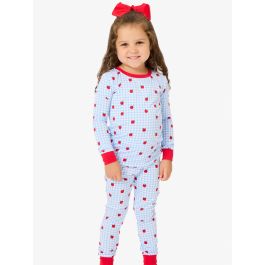 Apple Orchard Gingham Long Sleeve Pajama Set, Bamboo Viscose