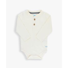 Ivory Long Sleeve Classic Henley Knit Bodysuit
