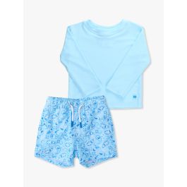 Blue Bandana Swim Trunks + Blue Breeze LS RG