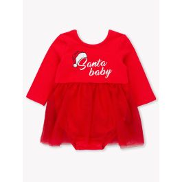 Santa Baby Red Long Sleeve Tulle Skirted Romper