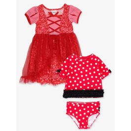Royal Red Princess Nightgown + Red Vintage Polka Dot SS RG 2P