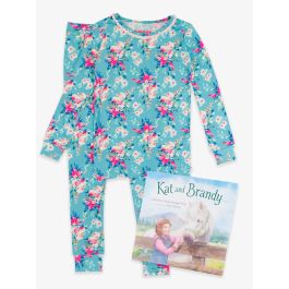 Kat and Brandy Book + Fancy Me Floral Ruffle LS PJ Set