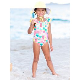 Ice Cream Social Ruffle V-Back One Piece