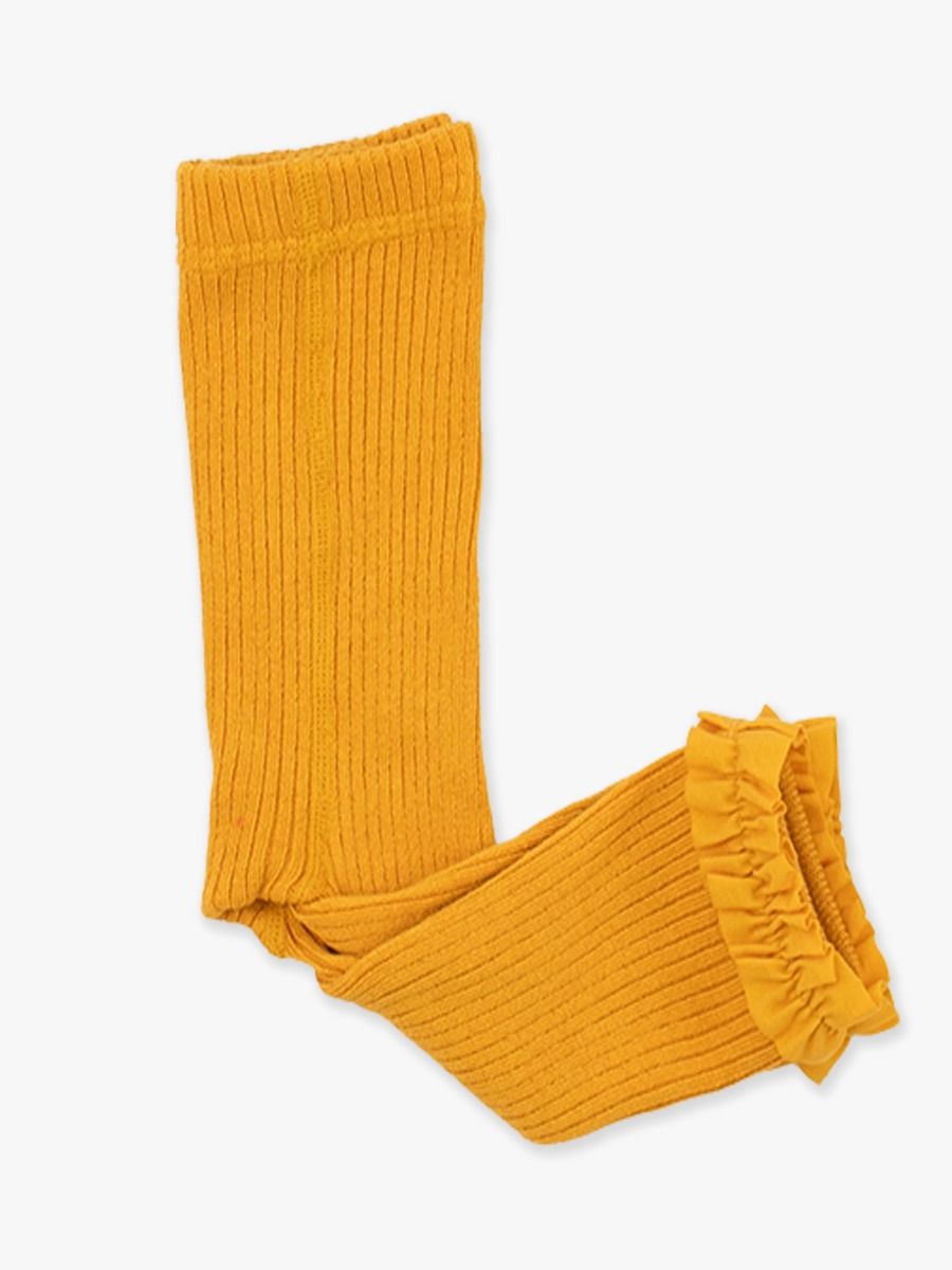 Rib Knit Footless Ruffled Tights | RuffleButts & RuggedButts