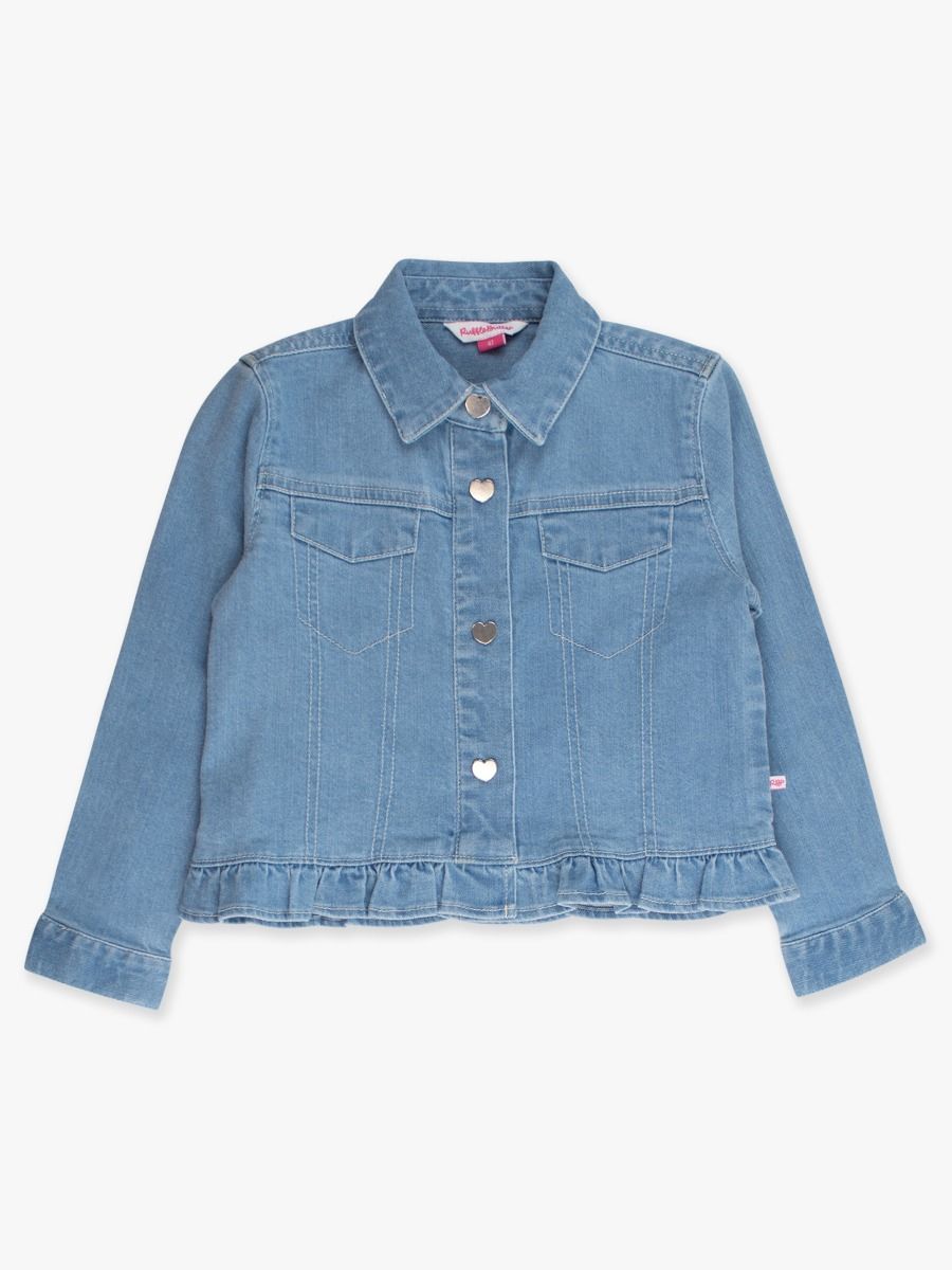 Stretch Denim Ruffle Jacket