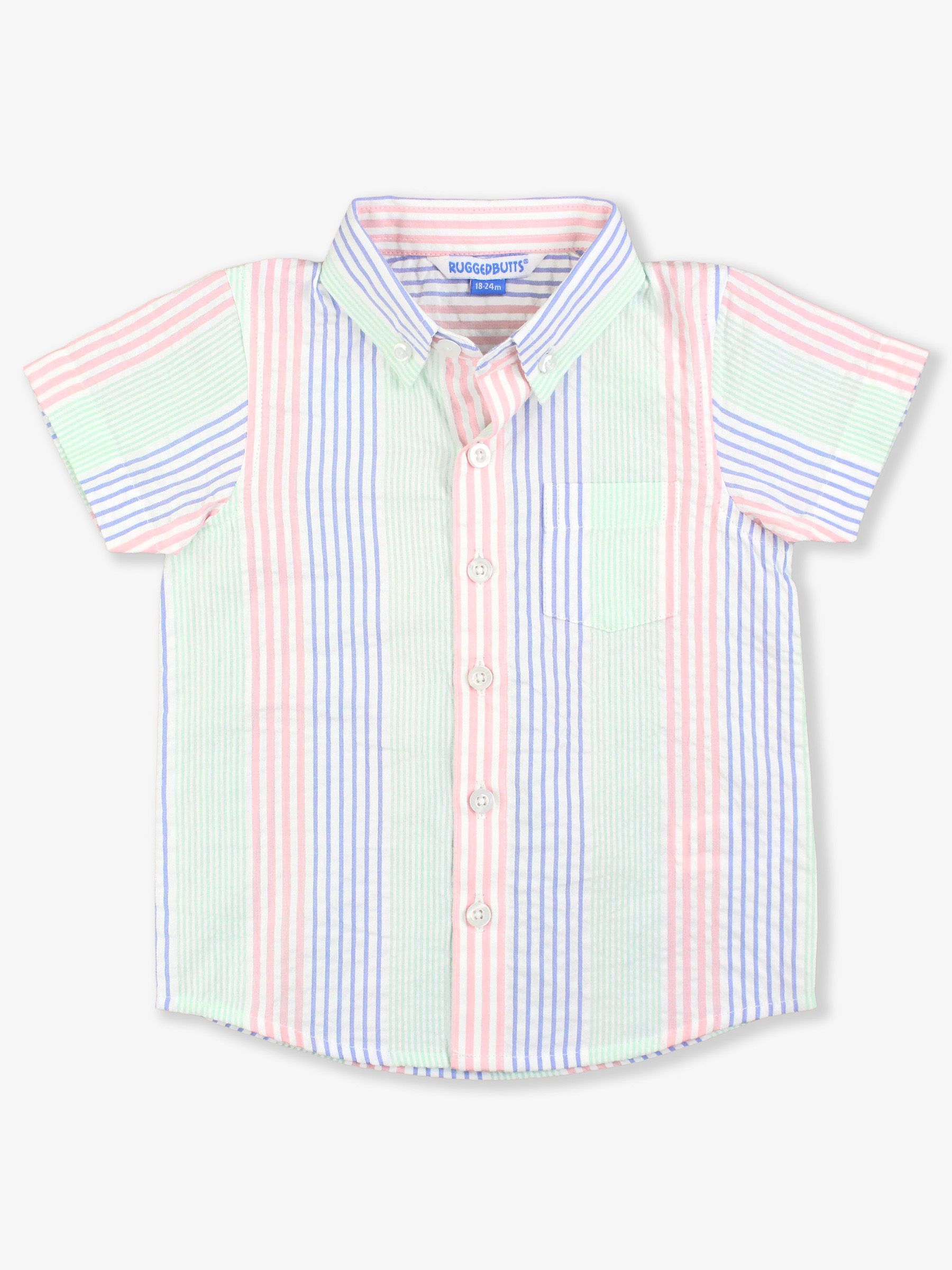 Button Collar Short Sleeve Button Down Shirt
