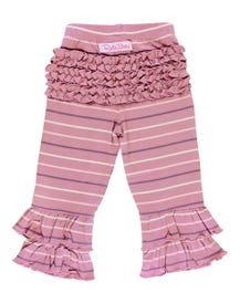 Ballet Pink & Dusty Rose Stripe Ruffle Pants