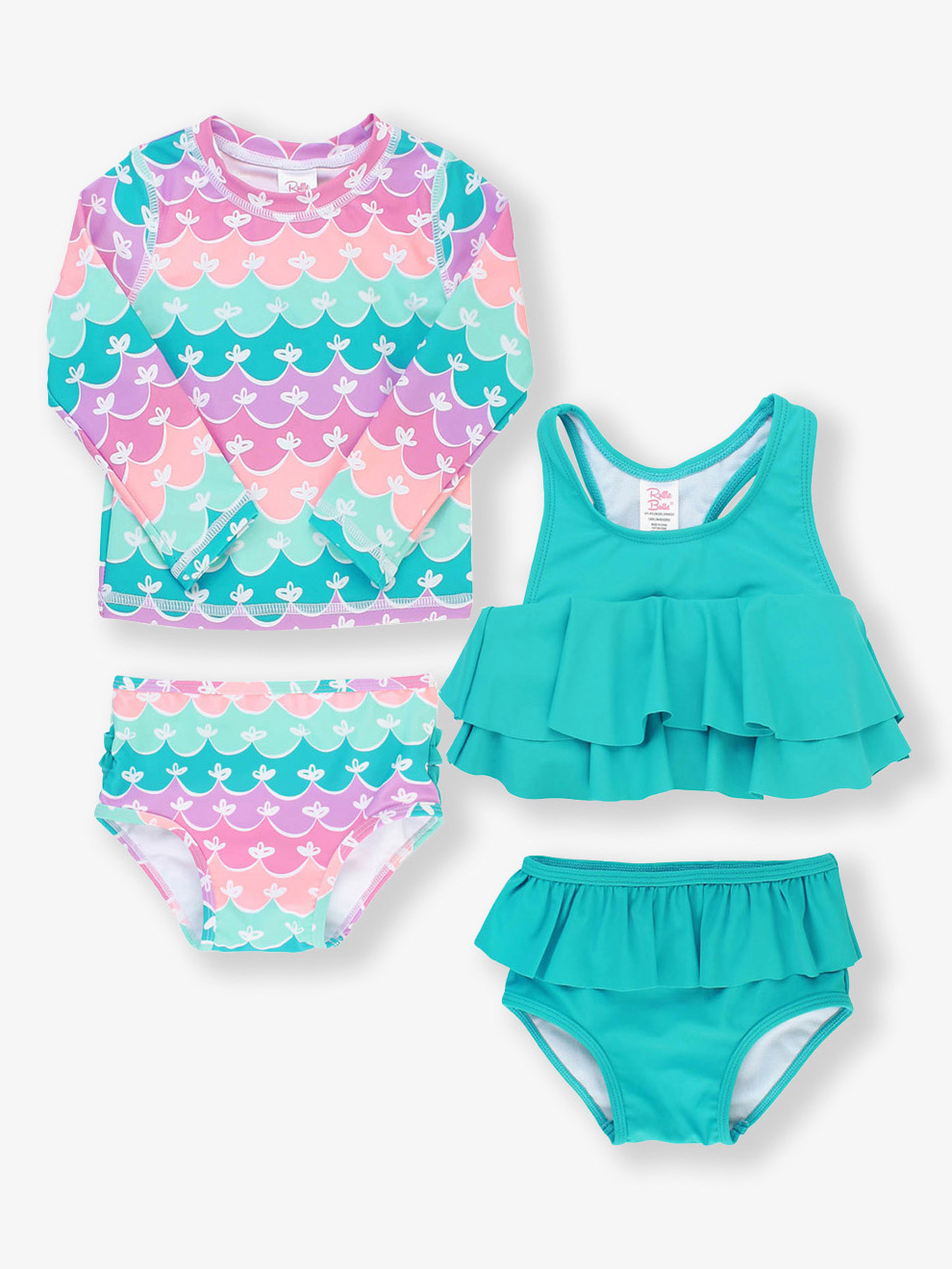 Mermaid Long Sleeve & Ruffle Bikini Mix N Match Set