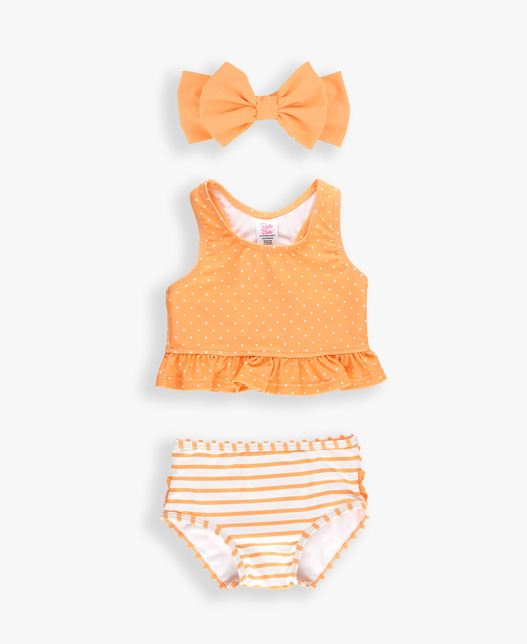 Melon Polka Dot Tankini & Melon Bow HB Set