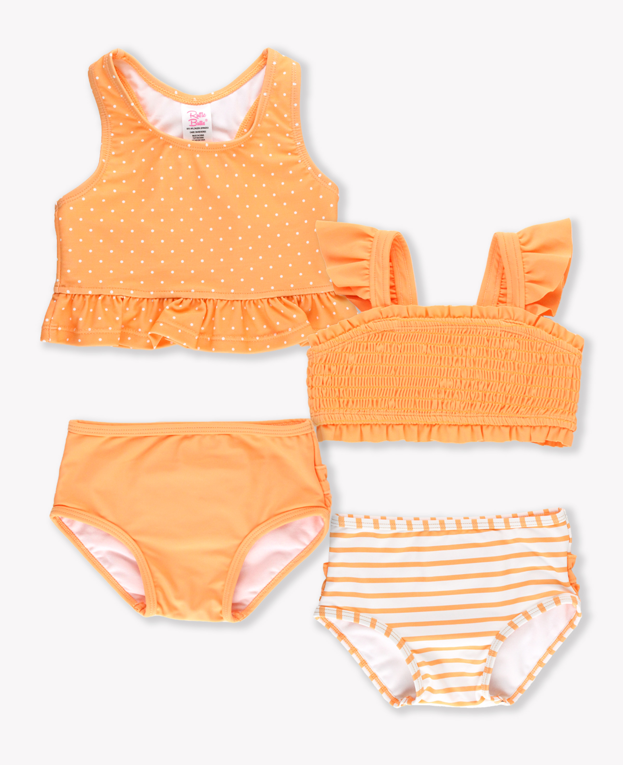 Melon Polka Tankini & Smocked Bikini Mix N Match