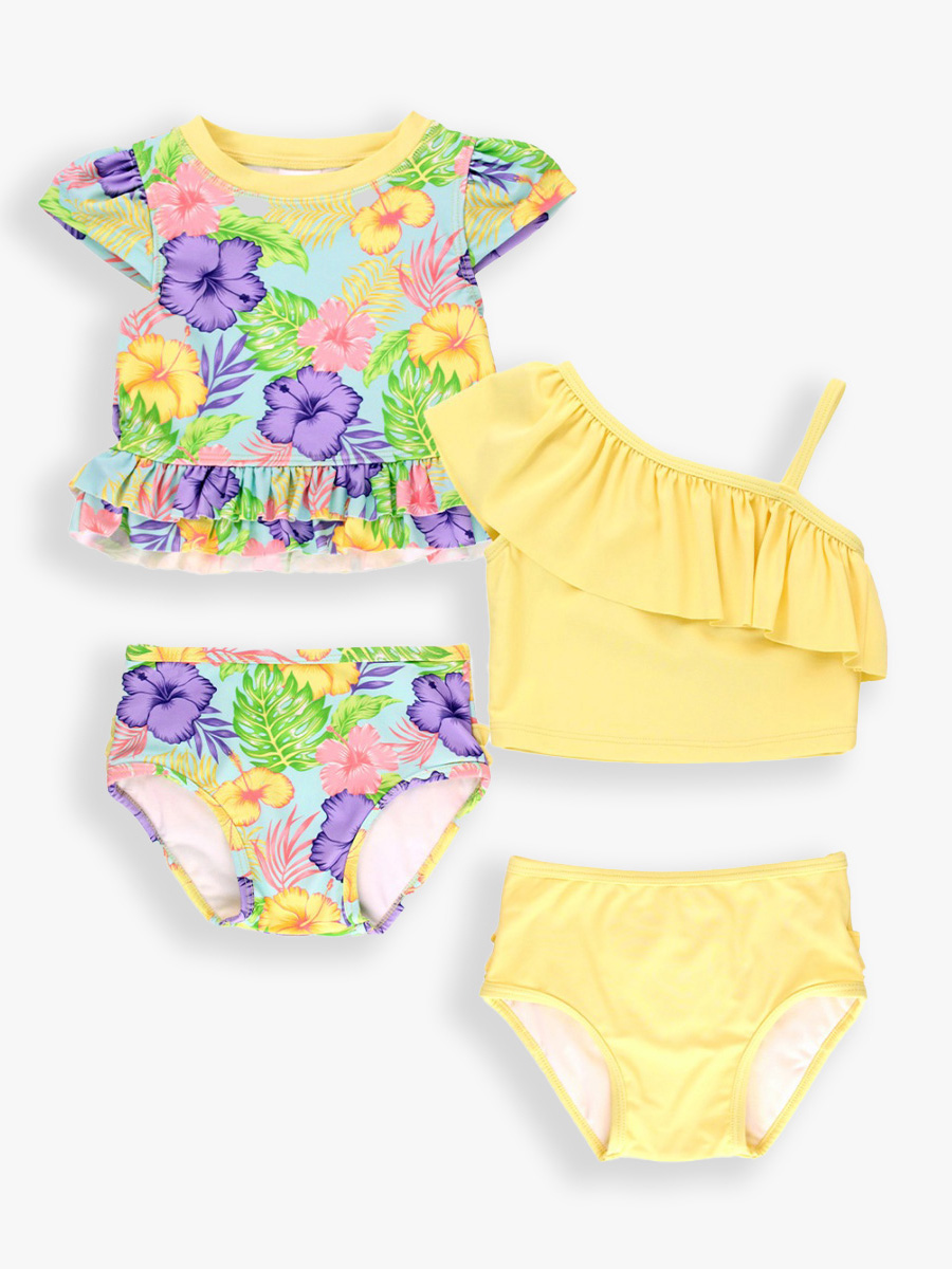 Aloha Blossoms Tankini & Cap Sleeve Bikini Mix N Match
