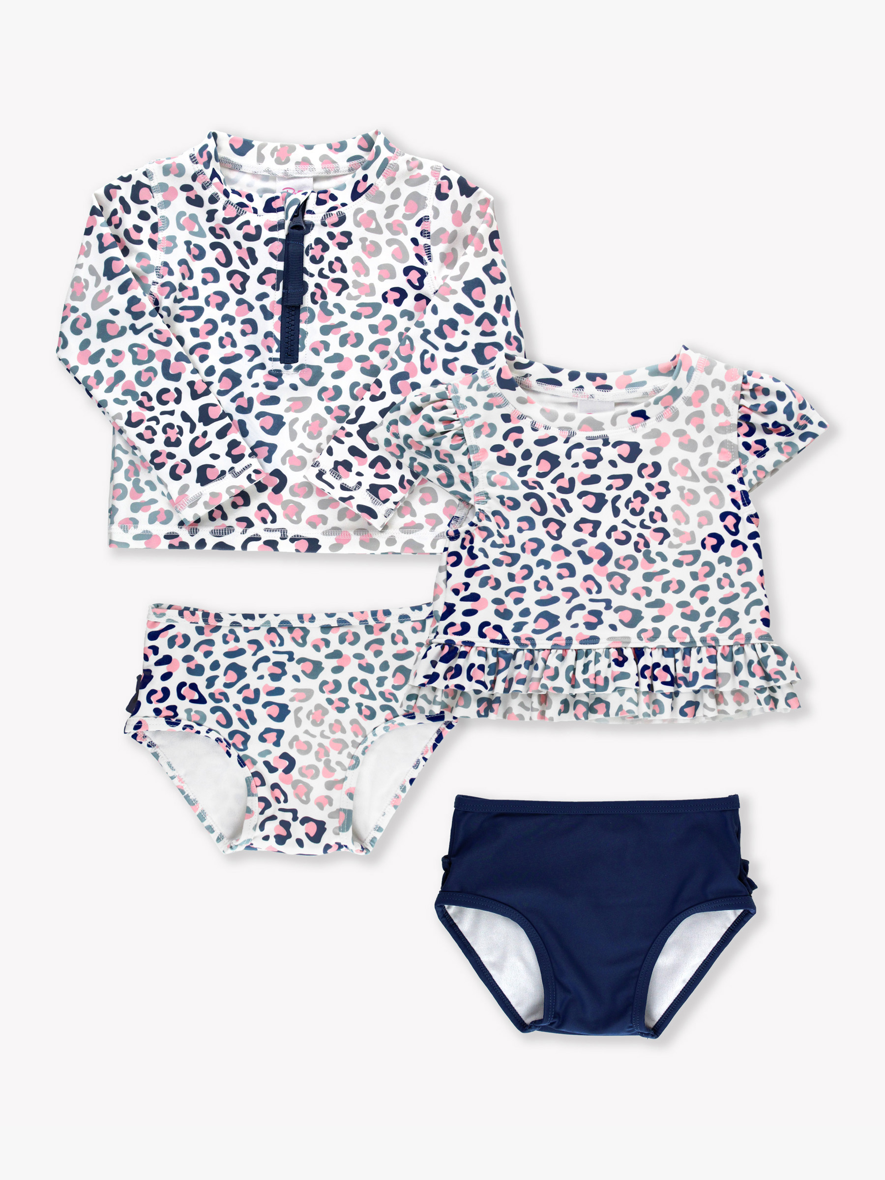 Cool Leopard Long Sleeve Rash Guard & Cap Sleeve Bikini Mix N Match