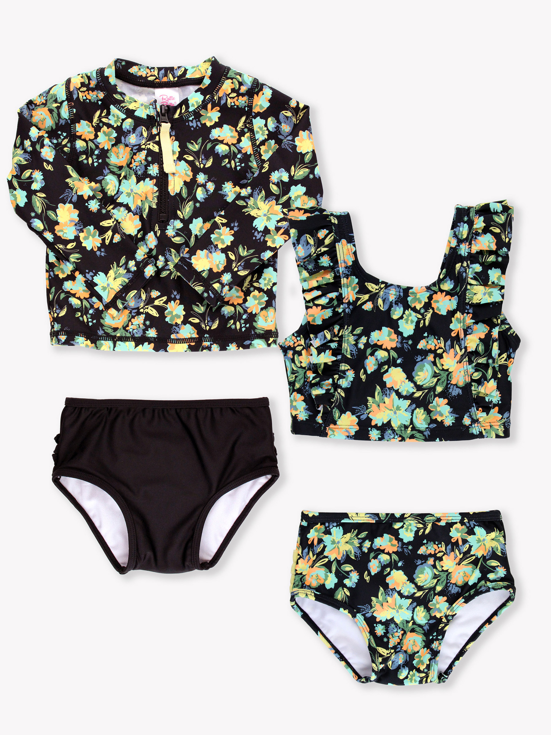 Midnight Garden Long Sleeve Rash Guard & Tankini Mix N Match