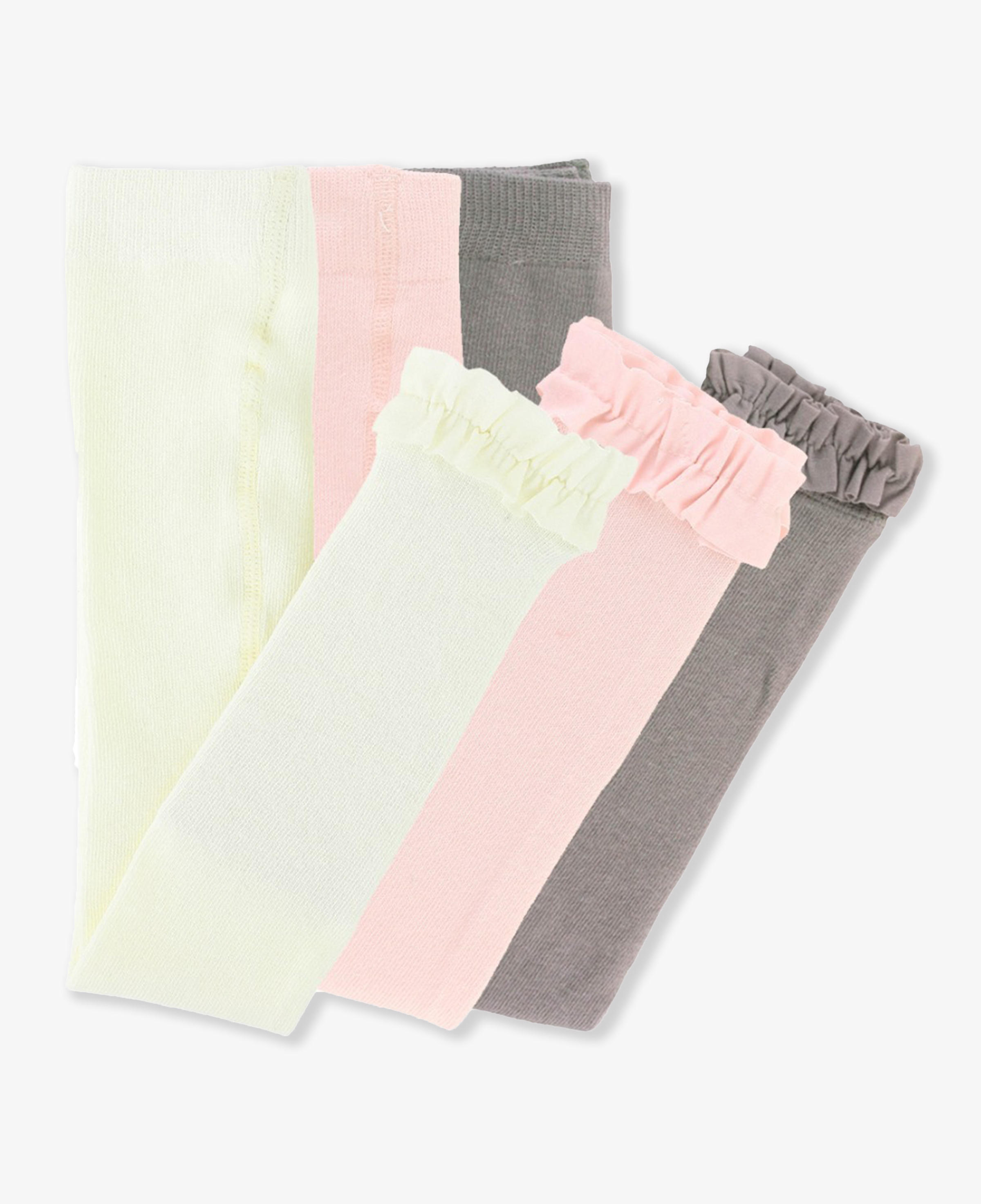 Ivory/Ballet Pink/Gray Tight Set