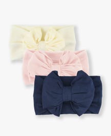 Big Bow Headband 3-Pack - Ivory/Ballet Pink/Navy