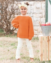 Cider Cable Bishop Sleeve Sweater