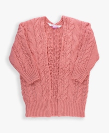 Dusty Rose Chunky Knit Open Style Cardigan